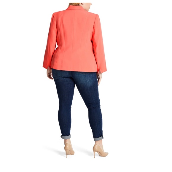 KASPER ONE BUTTON PANEL SEAMED BLAZER - Picture 3 of 4